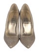 Stuart Weitzman Leather Glitter Accents Pumps
