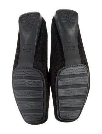 Stuart Weitzman Suede Chain-Link Accents Loafers