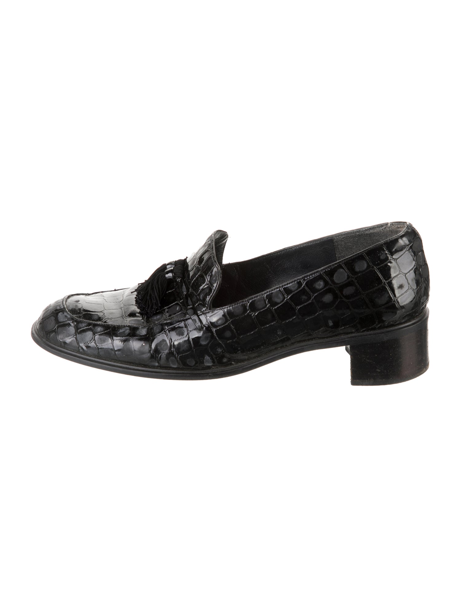 Stuart Weitzman Vintage Embossed Leather Loafers