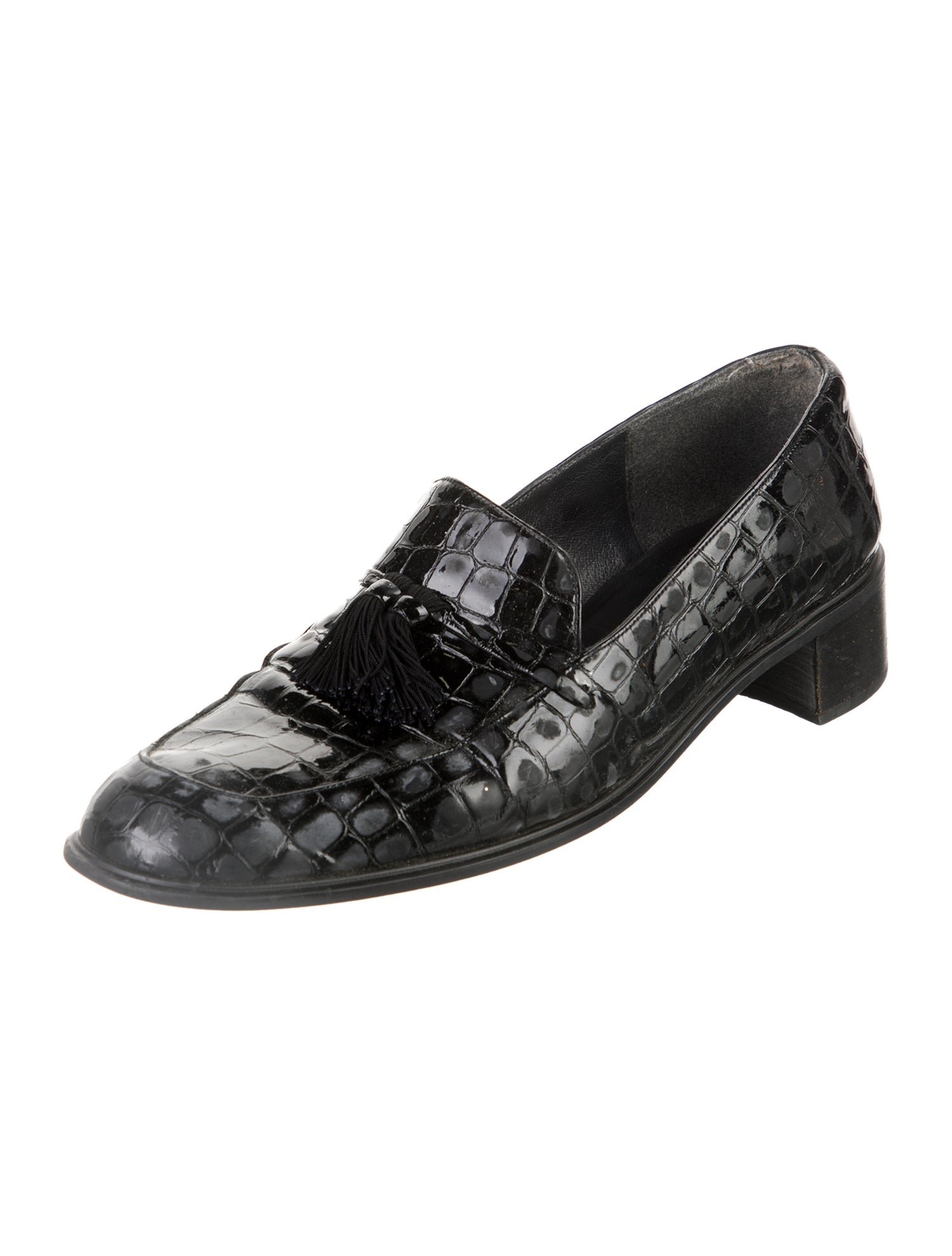 Stuart Weitzman Vintage Embossed Leather Loafers