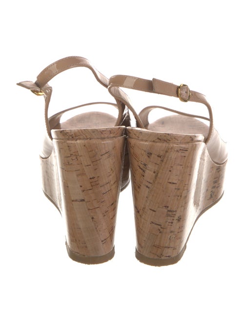 Stuart Weitzman Patent Leather Cutout Accent Slingback Sandals