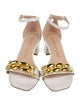 Stuart Weitzman Leather Chain-Link Accents Sandals
