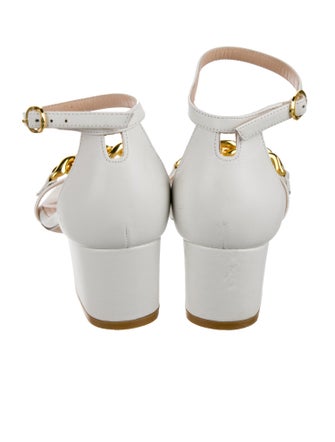 Stuart Weitzman Leather Chain-Link Accents Sandals