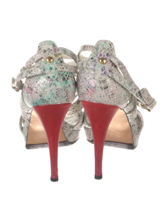 Stuart Weitzman Snakeskin Animal Print Sandals