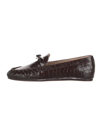 Stuart Weitzman Leather Animal Print Loafers