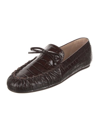 Stuart Weitzman Leather Animal Print Loafers