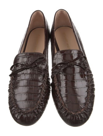 Stuart Weitzman Leather Animal Print Loafers