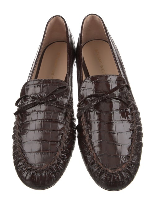 Stuart Weitzman Leather Animal Print Loafers