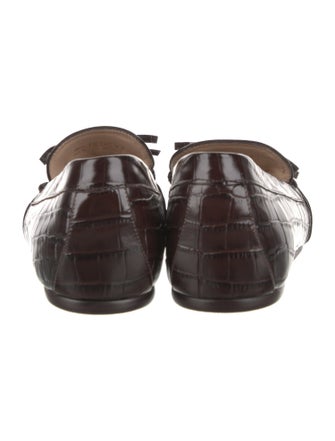 Stuart Weitzman Leather Animal Print Loafers