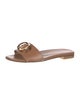 Stuart Weitzman Signature Logo Leather Slides