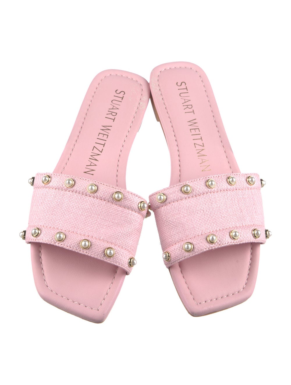 Stuart Weitzman Leather Slides Pink - image 3