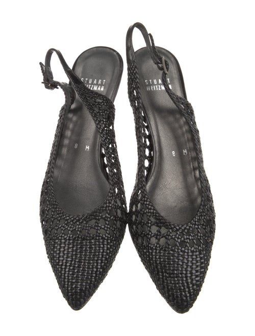 Stuart Weitzman Leather Braided Accents Slingback Pumps