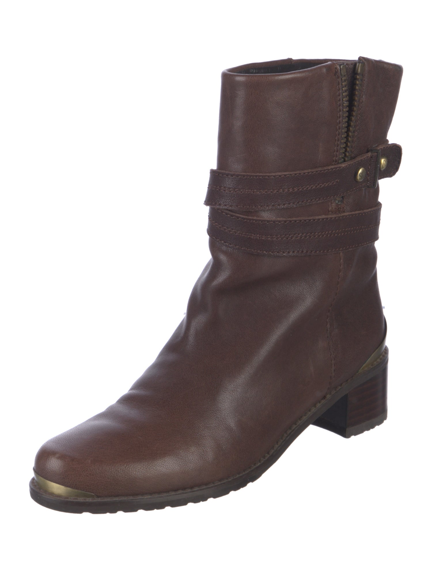 Stuart Weitzman Leather Moto Boots