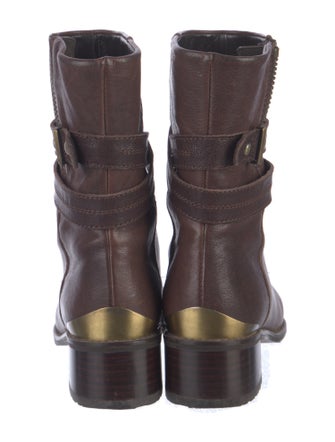 Stuart Weitzman Leather Moto Boots