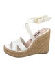 Stuart Weitzman Leather Colorblock Pattern Espadrilles
