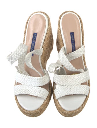 Stuart Weitzman Leather Colorblock Pattern Espadrilles