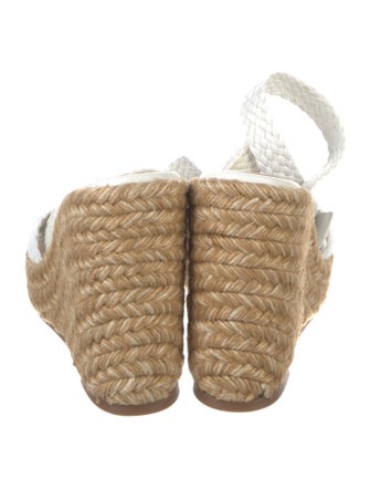 Stuart Weitzman Leather Colorblock Pattern Espadrilles