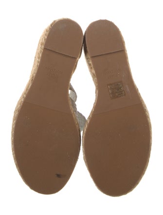 Stuart Weitzman Leather Colorblock Pattern Espadrilles