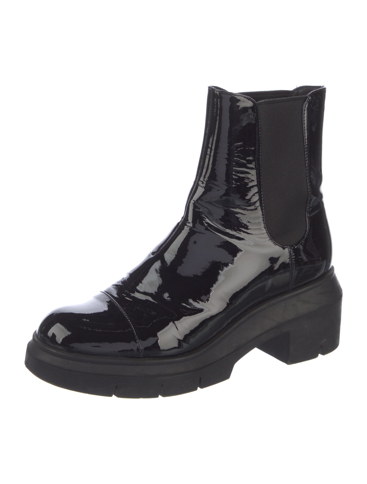 Stuart Weitzman Patent Leather Chelsea Boots