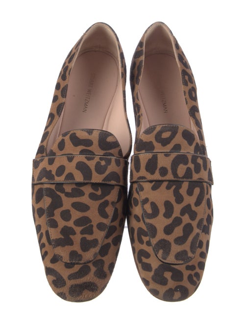Stuart Weitzman Suede Animal Print Loafers