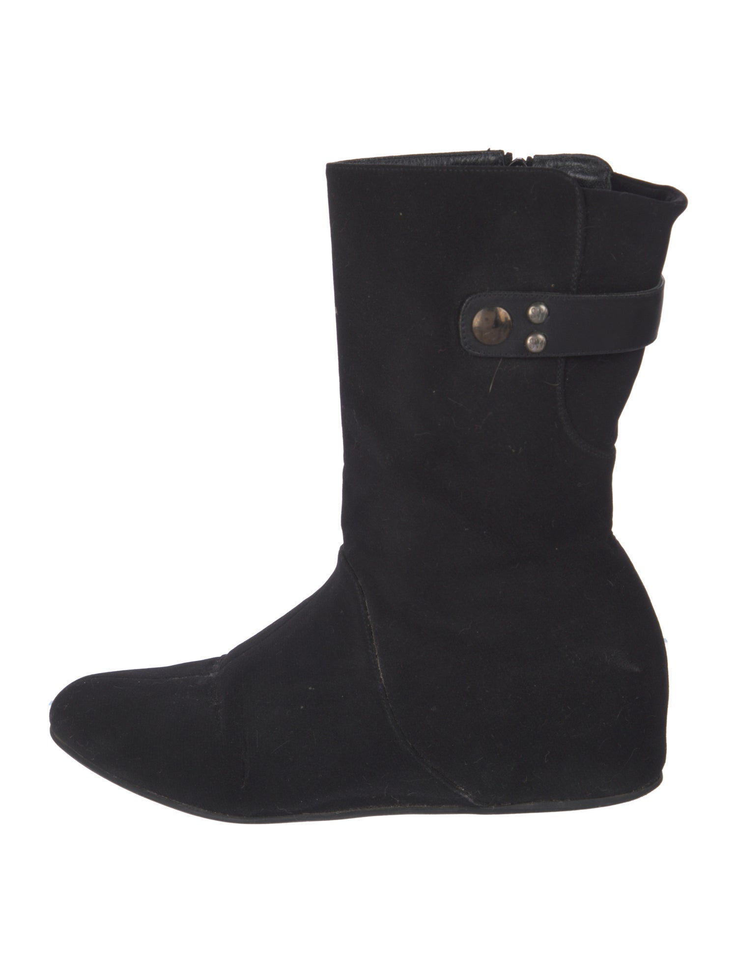 Stuart Weitzman Leather Trim Embellishment Boots