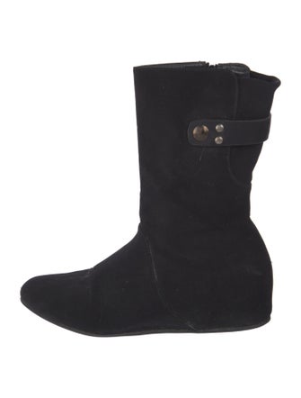 Stuart Weitzman Leather Trim Embellishment Boots