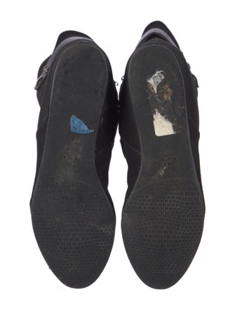 Stuart Weitzman Leather Trim Embellishment Boots