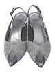 Stuart Weitzman Leather Lace Pattern Slingback Pumps