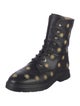 Stuart Weitzman Leather Printed Combat Boots