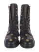 Stuart Weitzman Leather Printed Combat Boots