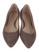 Stuart Weitzman Leather Glitter Accents Flats