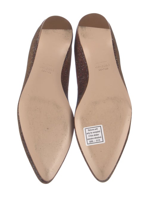 Stuart Weitzman Leather Glitter Accents Flats