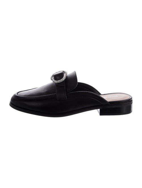 Stuart Weitzman Leather Crystal Embellishments Mules