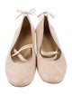 Stuart Weitzman Leather Bow Accents Ballet Flats