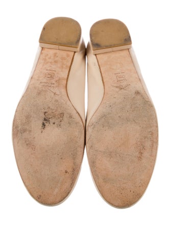 Stuart Weitzman Leather Bow Accents Ballet Flats