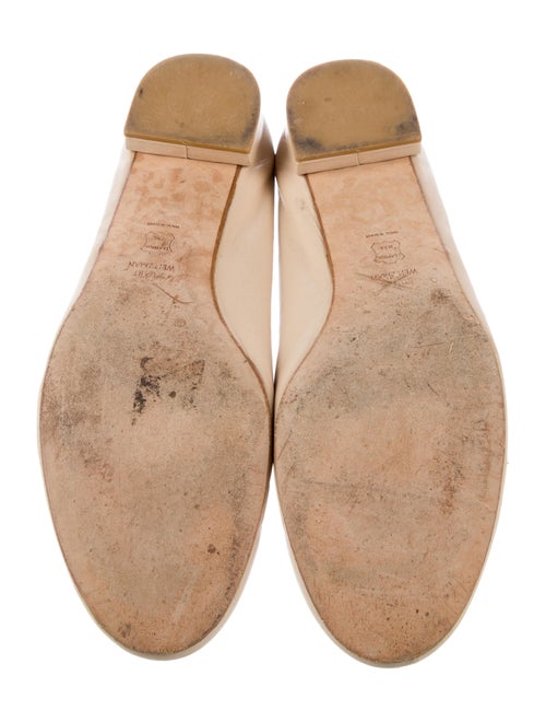 Stuart Weitzman Leather Bow Accents Ballet Flats