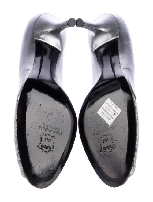 Stuart Weitzman Leather Crystal Embellishments Mules