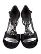Stuart Weitzman Satin Crystal Embellishments T-Strap Sandals
