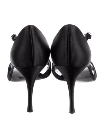 Stuart Weitzman Satin Crystal Embellishments T-Strap Sandals