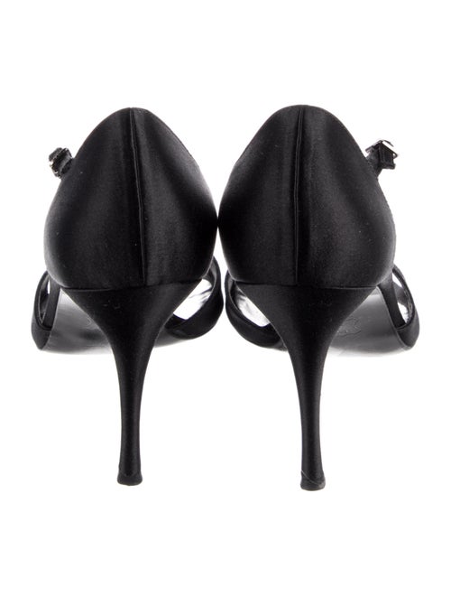 Stuart Weitzman Satin Crystal Embellishments T-Strap Sandals