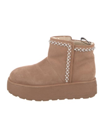 Stuart Weitzman Suede Beaded Accents Snow Boots