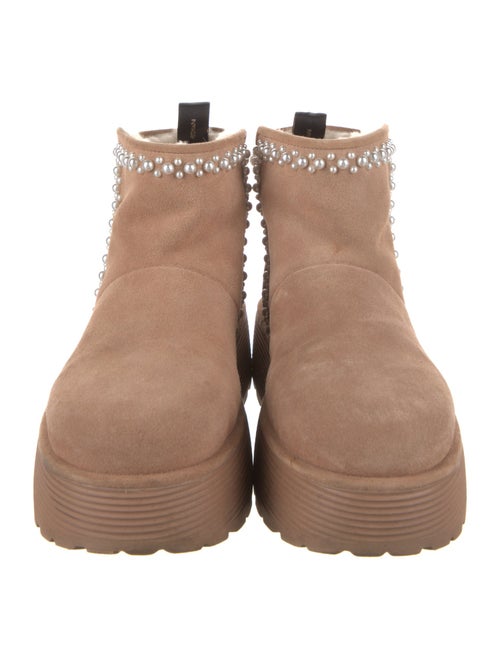 Stuart Weitzman Suede Beaded Accents Snow Boots