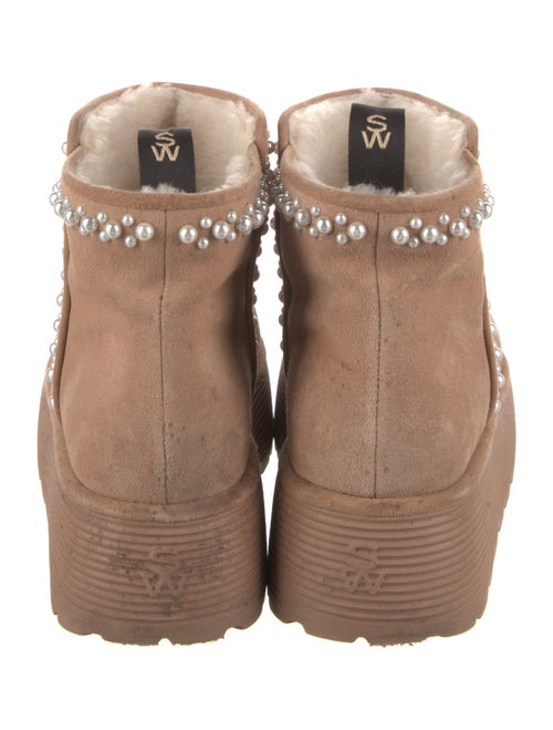 Stuart Weitzman Suede Beaded Accents Snow Boots