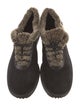 Stuart Weitzman Suede Fur Trim Sneakers