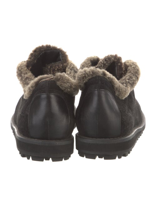 Stuart Weitzman Suede Fur Trim Sneakers