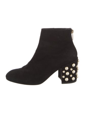 Stuart Weitzman Suede Beaded Accents Boots