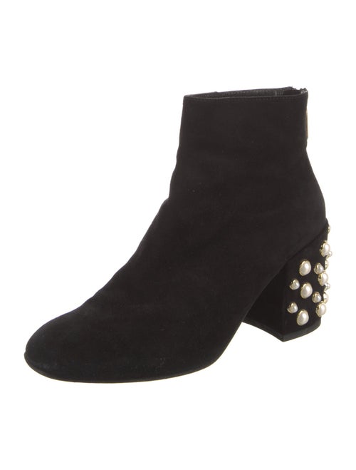 Stuart Weitzman Suede Beaded Accents Boots