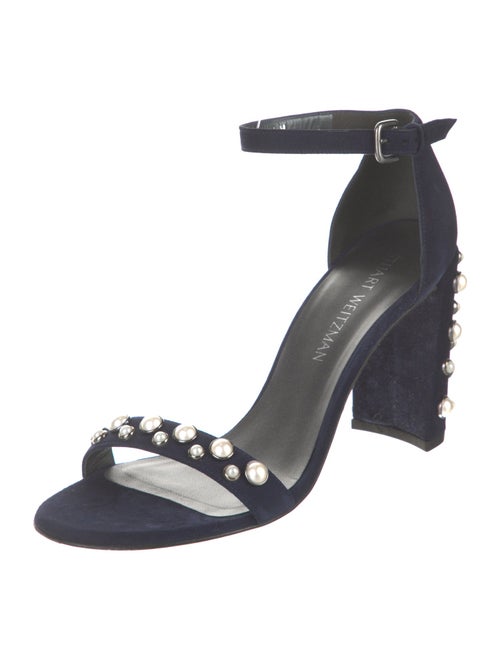 Stuart Weitzman Suede Beaded Accents Sandals