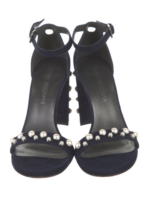 Stuart Weitzman Suede Beaded Accents Sandals