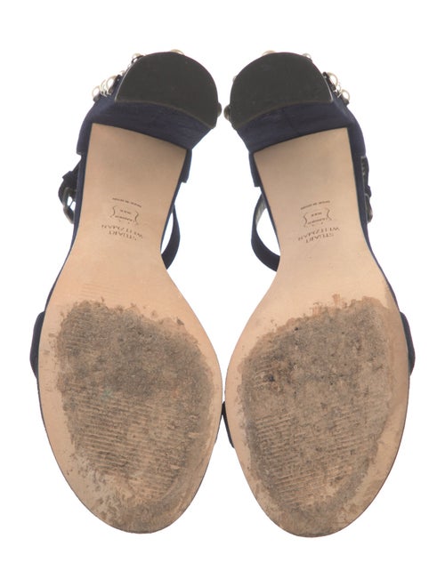 Stuart Weitzman Suede Beaded Accents Sandals